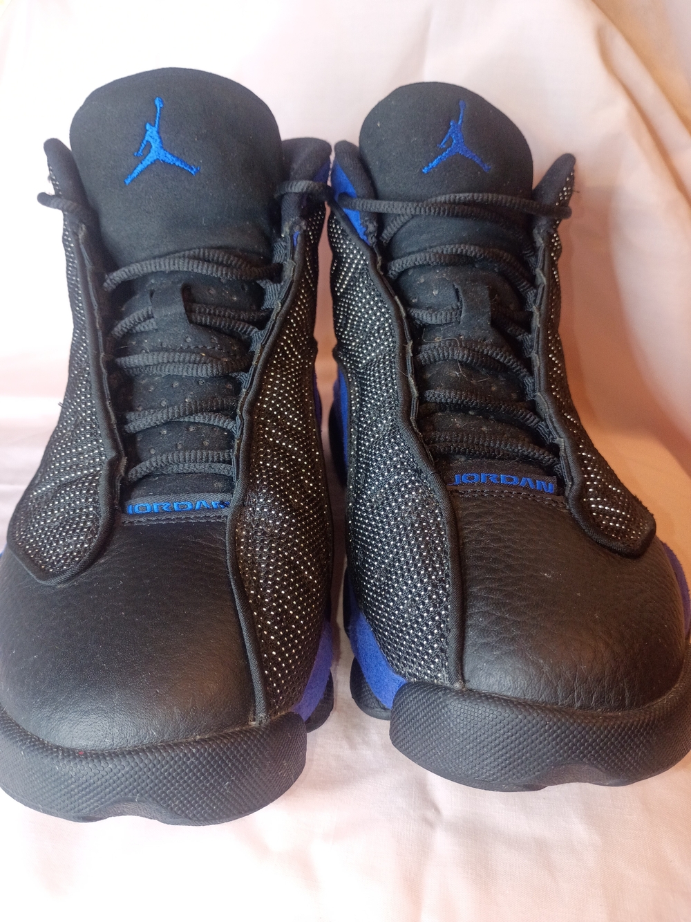 Jordan Size 8 Retro Hyper Royal Basketball Sneakers - Black & Blue